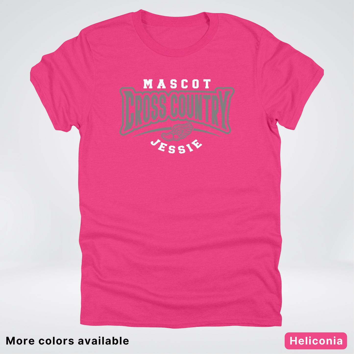Custom Mascot & Name – Gray Design – Cross Country 04 - T-Shirt