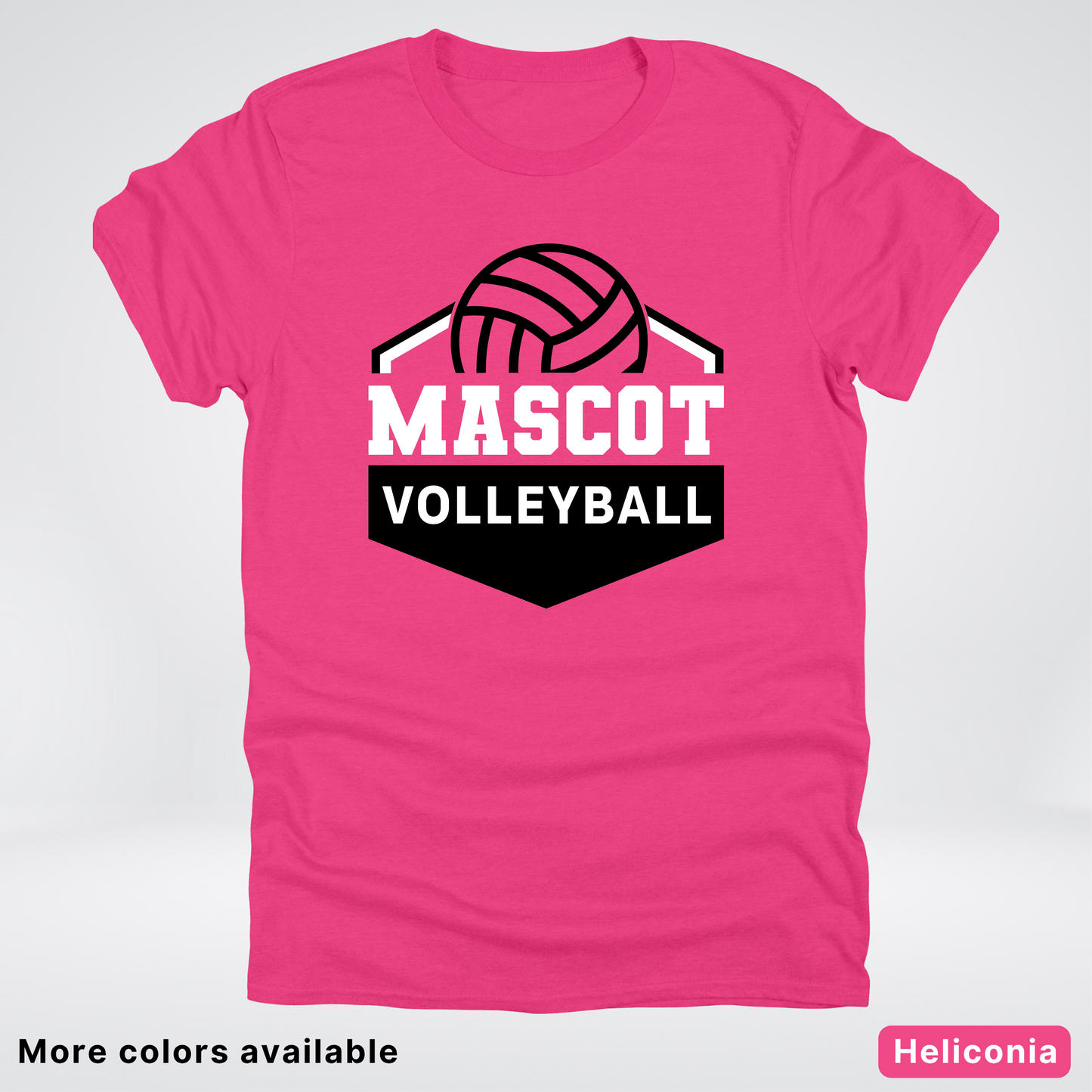 Custom Mascot - Black - Volleyball Design 62 - T-Shirt
