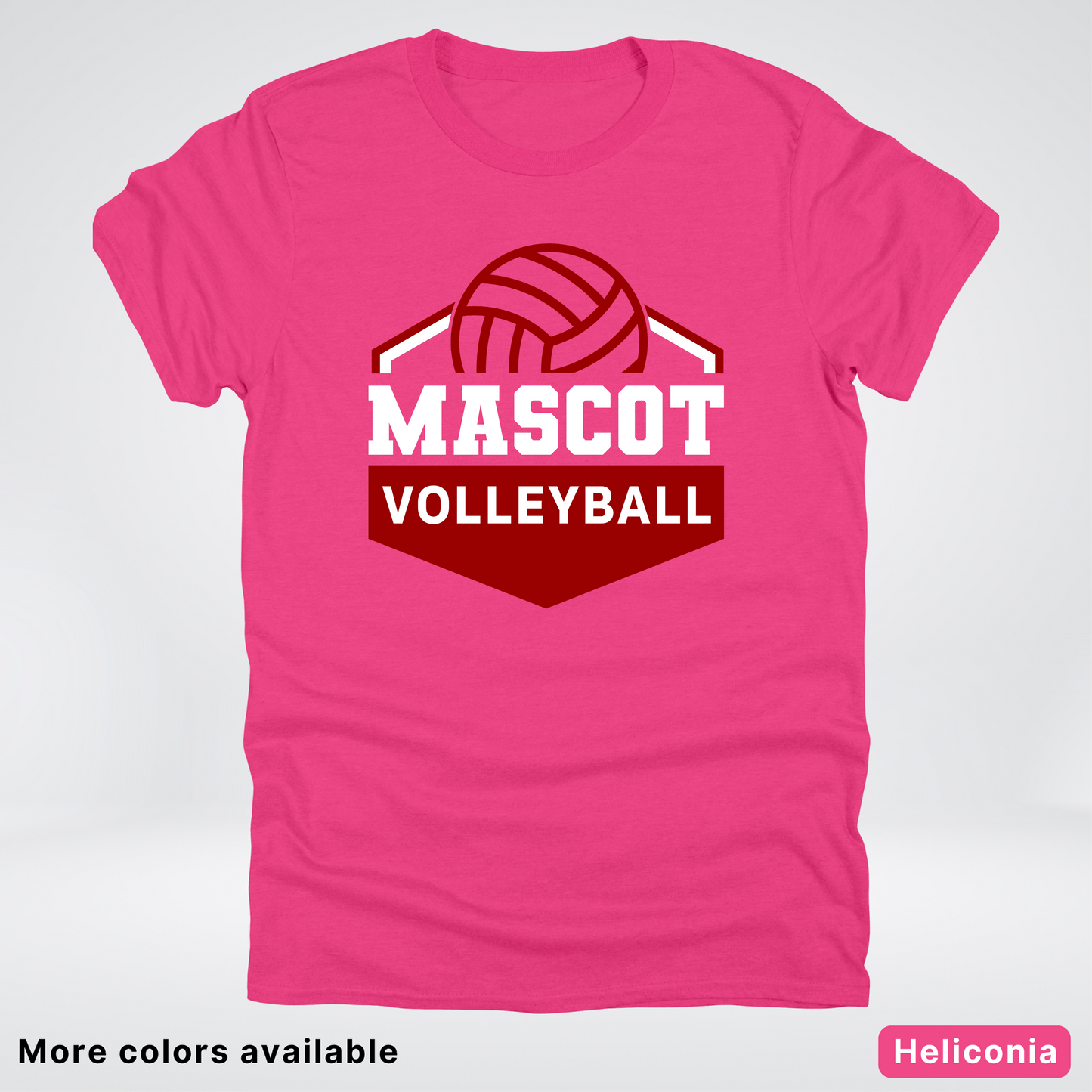 Custom Mascot - Maroon - Volleyball Design 69 - T-Shirt