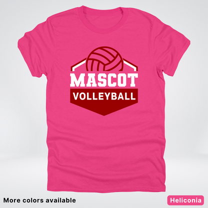 Custom Mascot - Maroon - Volleyball Design 69 - T-Shirt