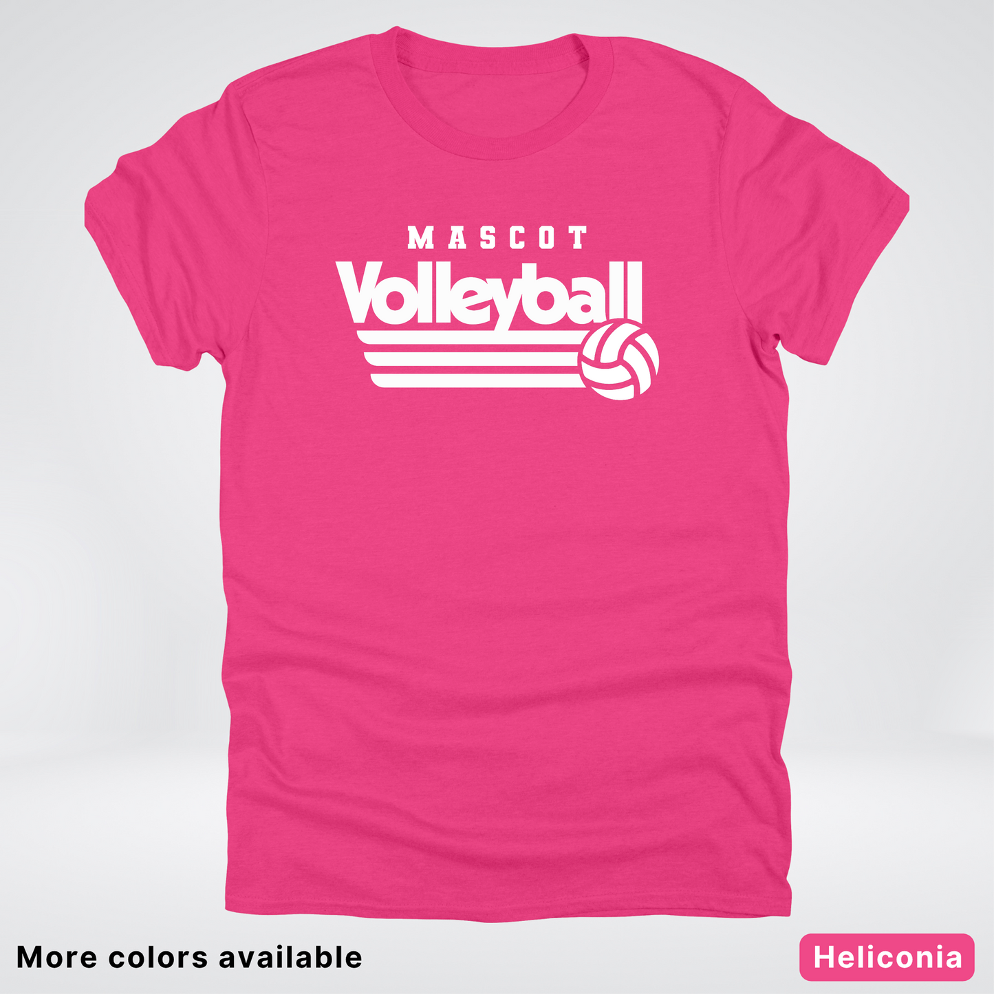 Custom Mascot - White - Volleyball Design 48 - T-Shirt