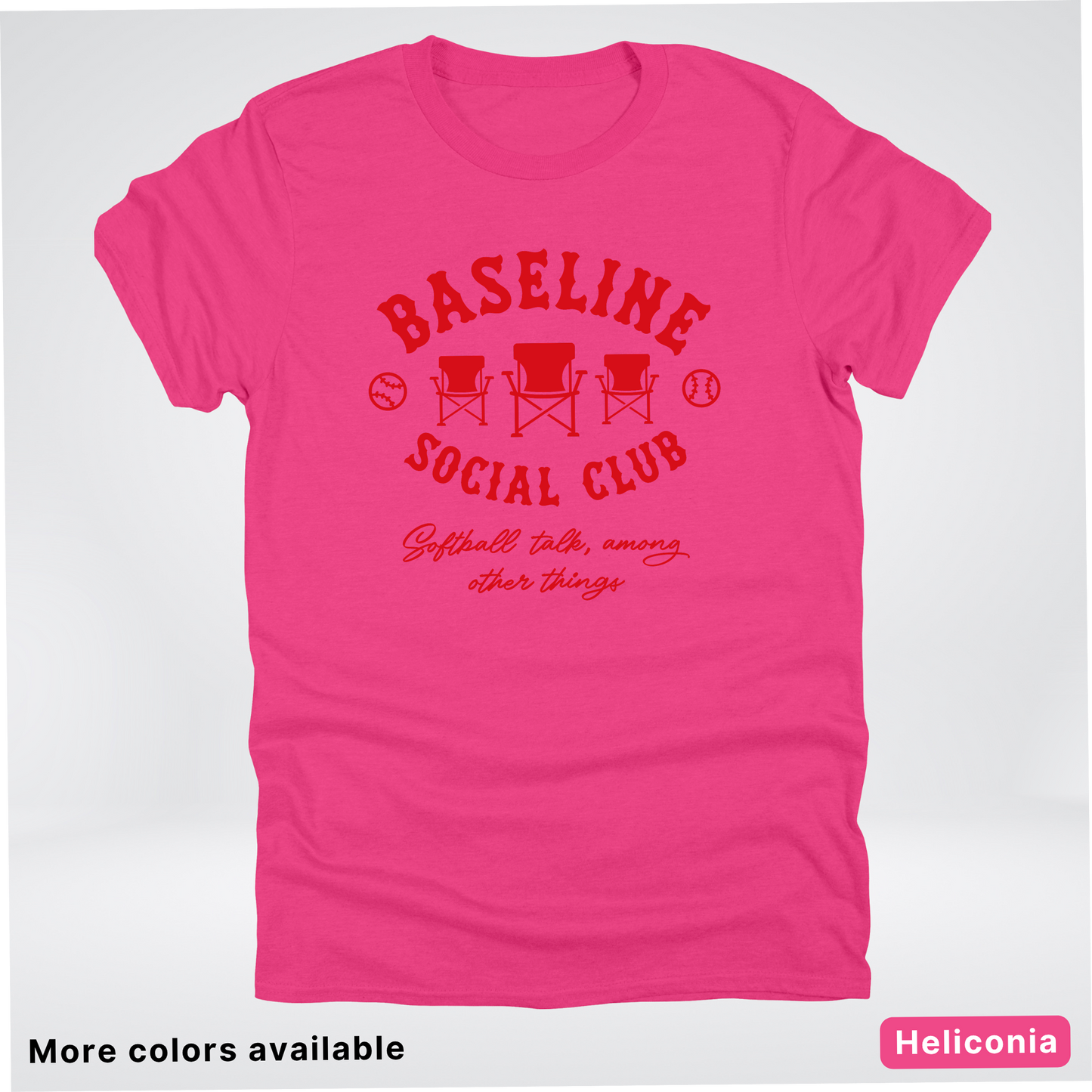 Baseline Social Club Softball – Red Design - T-Shirt