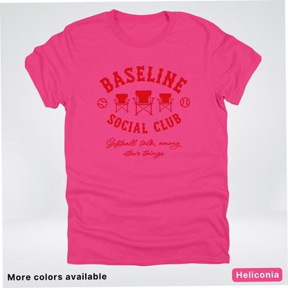 Baseline Social Club Softball – Red Design - T-Shirt