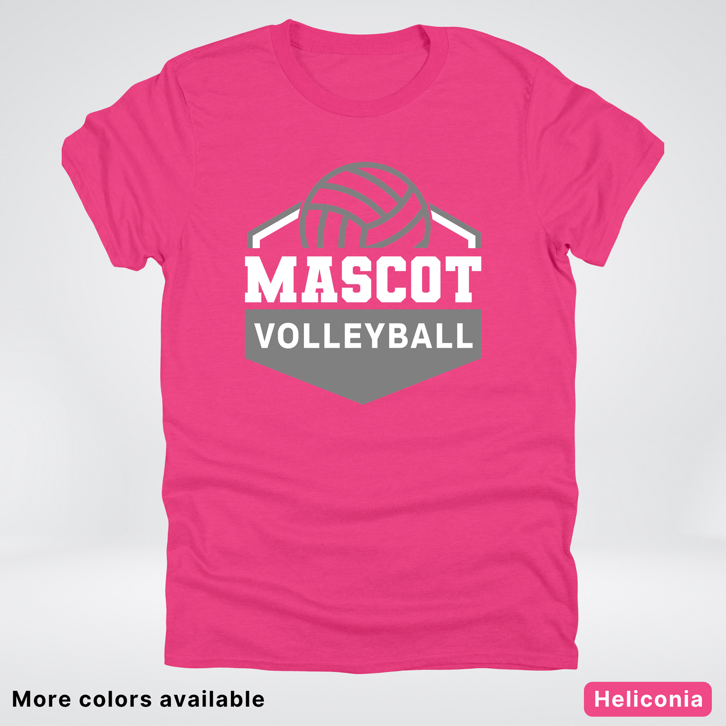 Custom Mascot - Gray - Volleyball Design 61 - T-Shirt