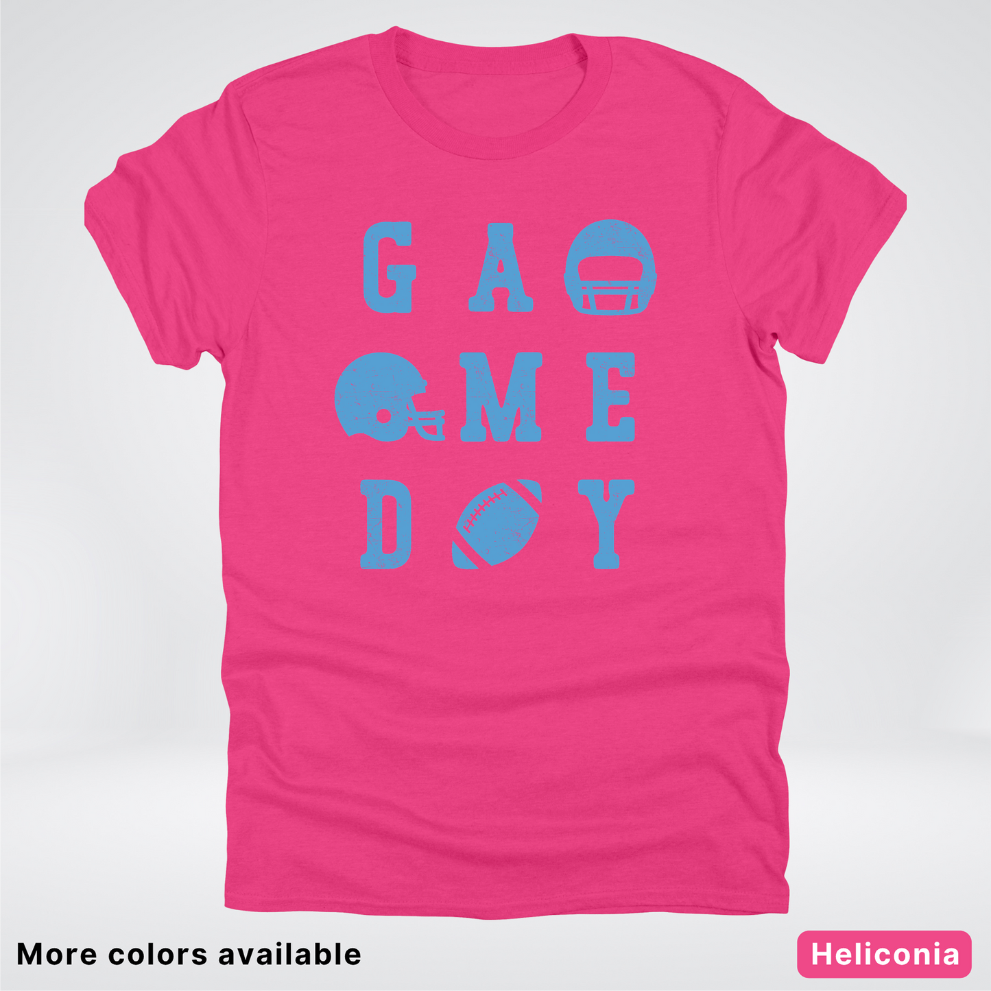 Game Day Football 3 x 3 – Light Blue Design – T-Shirt
