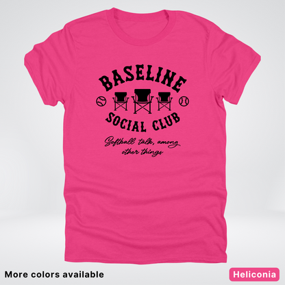 Baseline Social Club Softball – Black Design - T-Shirt