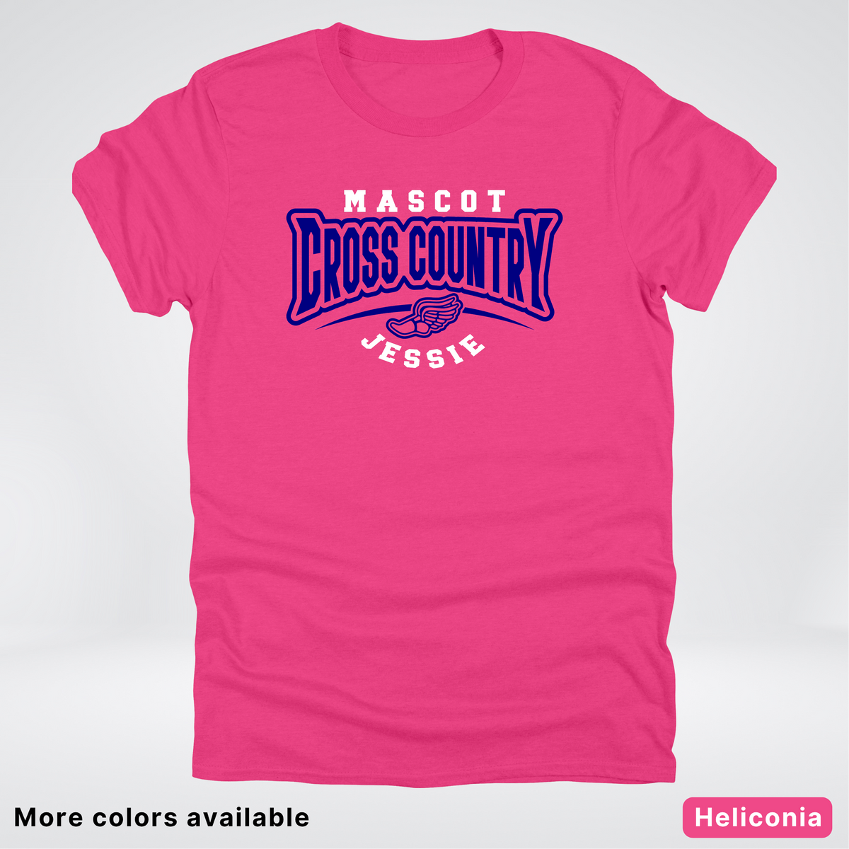 Custom Mascot & Name – Navy Design – Cross Country 10 - T-Shirt