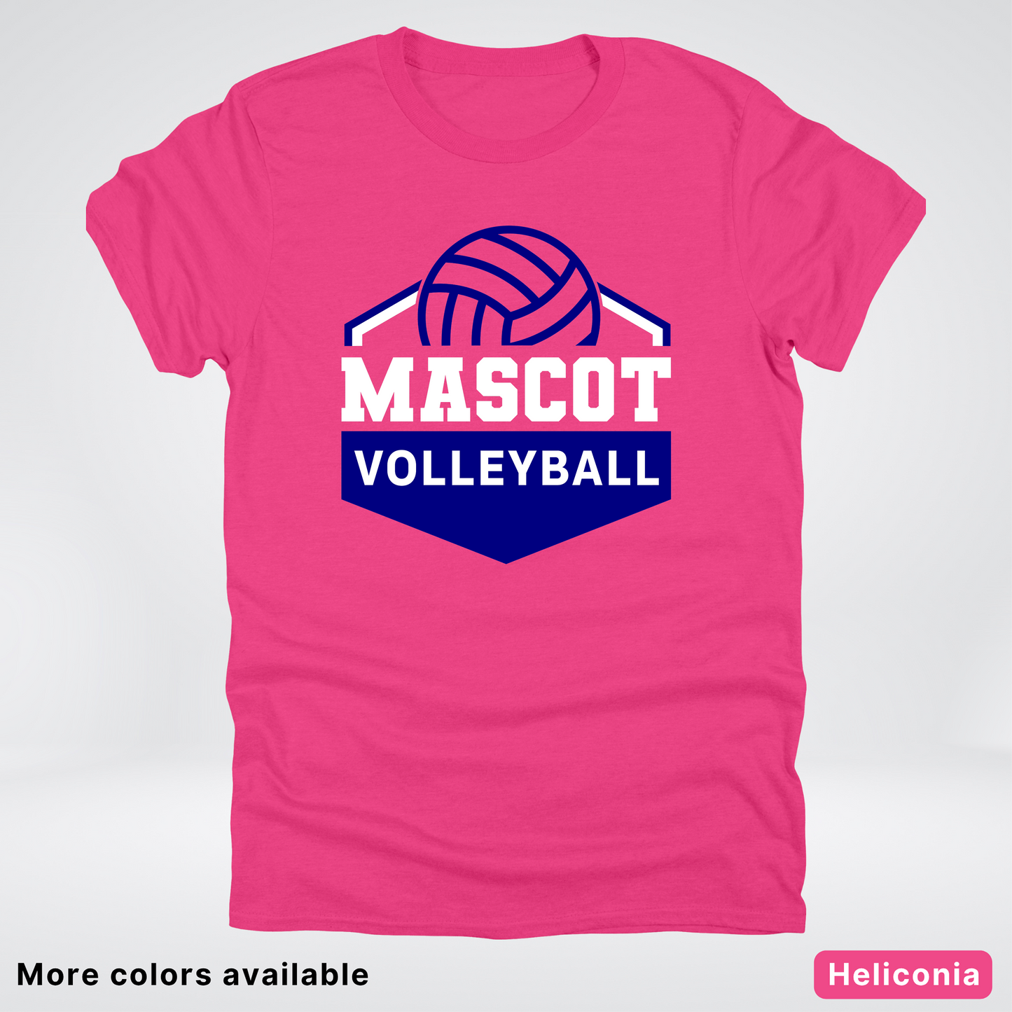 Custom Mascot - Navy - Volleyball Design 67 - T-Shirt