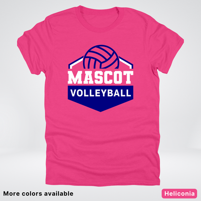 Custom Mascot - Navy - Volleyball Design 67 - T-Shirt