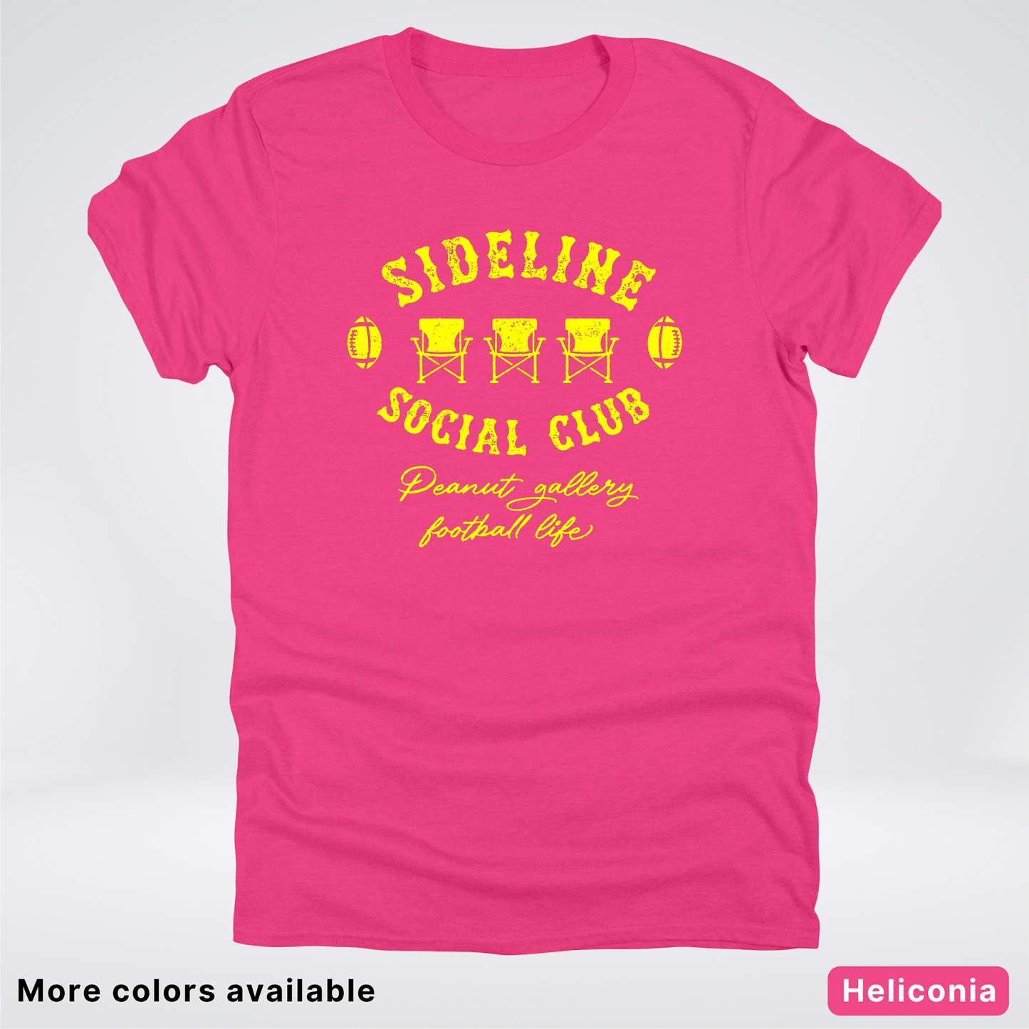 Sideline Social Club Peanut Gallery Football Life - Yellow Design - T-Shirt