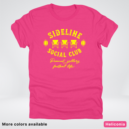 Sideline Social Club Peanut Gallery Football Life - Yellow Design - T-Shirt