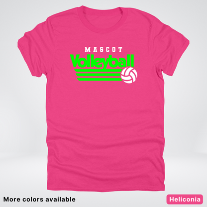 Custom Mascot - Green - Volleyball Design 55 - T-Shirt