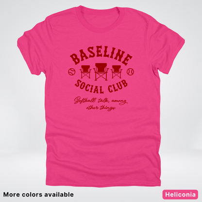 Baseline Social Club Softball – Maroon Design - T-Shirt
