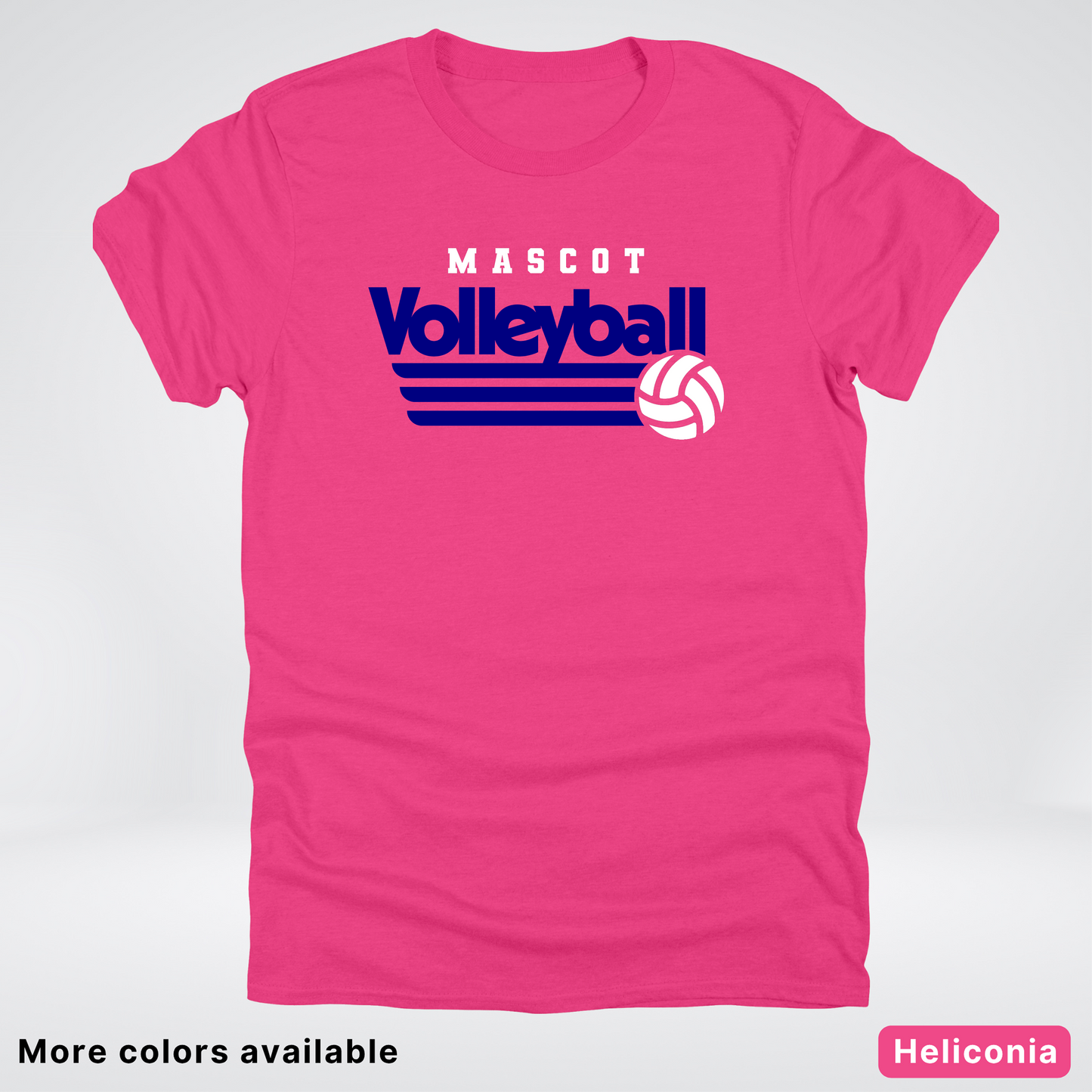 Custom Mascot - Navy - Volleyball Design 56 - T-Shirt