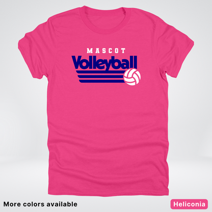 Custom Mascot - Navy - Volleyball Design 56 - T-Shirt