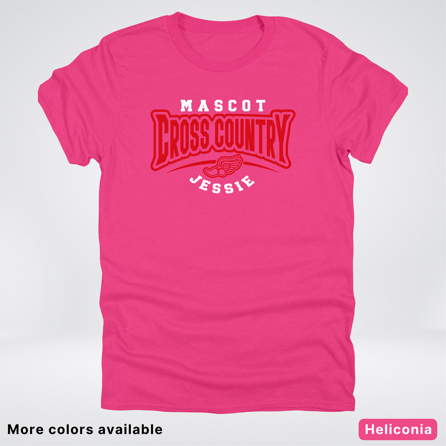 Custom Mascot & Name – Red Design – Cross Country 07 - T-Shirt