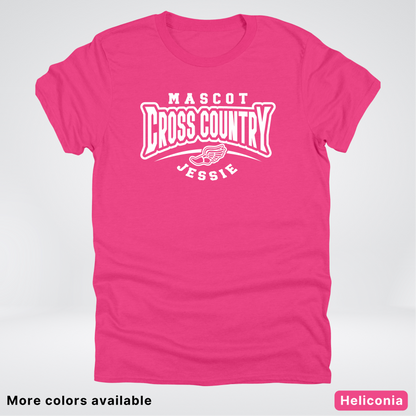 Custom Mascot & Name – White Design – Cross Country 02 - T-Shirt