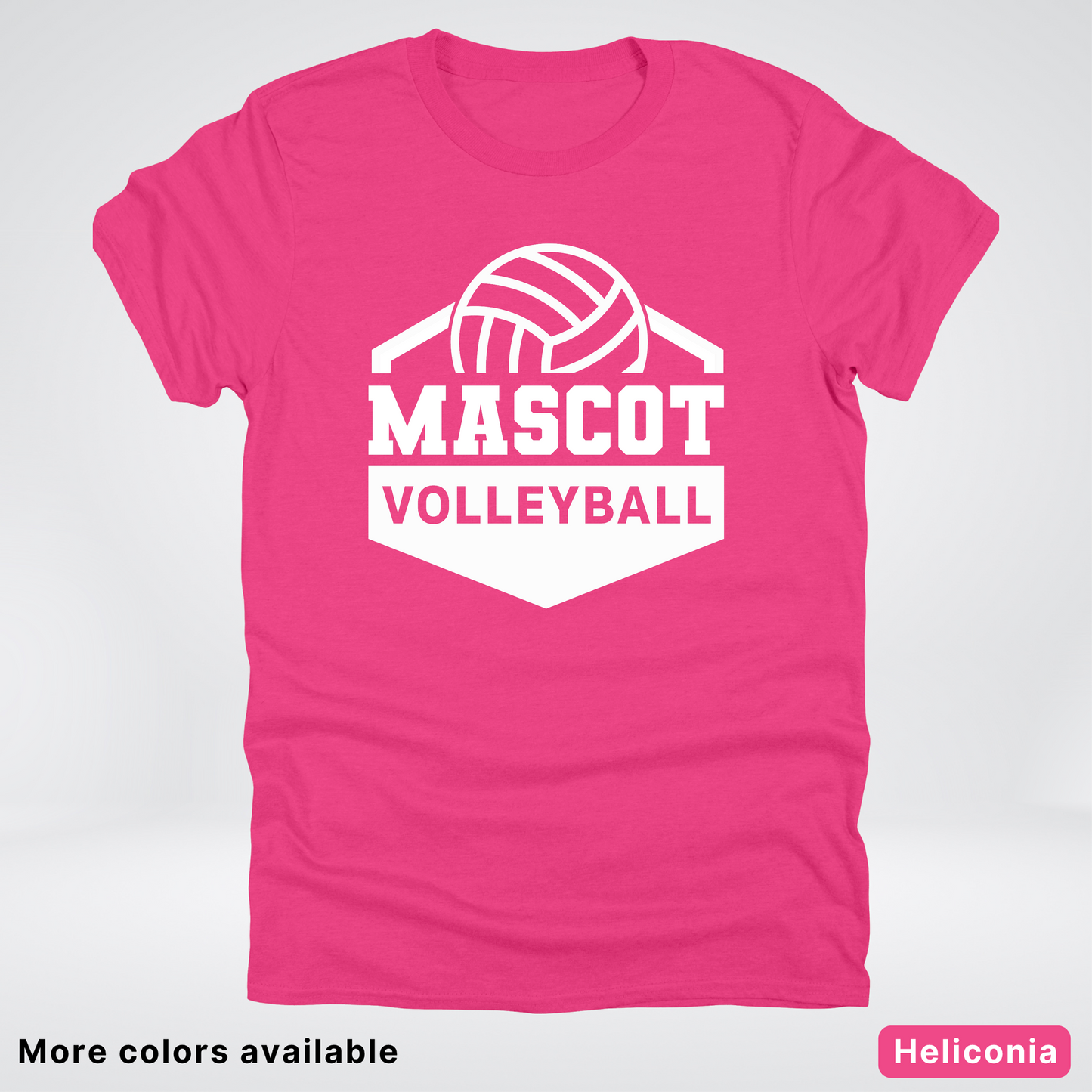 Custom Mascot - White - Volleyball Design 60 - T-Shirt