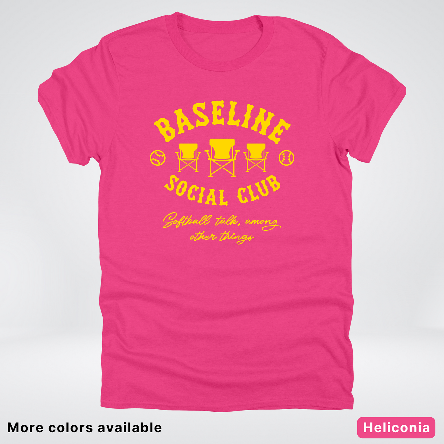 Baseline Social Club Softball – Gold Design - T-Shirt