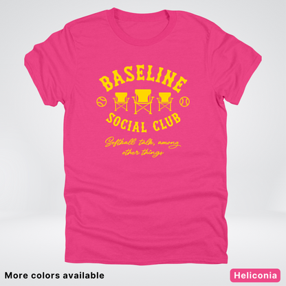 Baseline Social Club Softball – Gold Design - T-Shirt