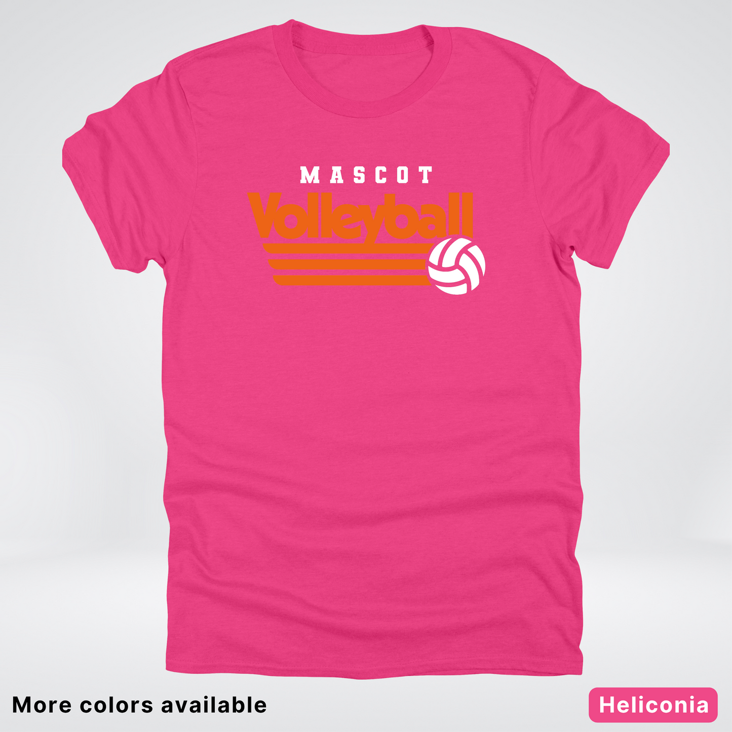 Custom Mascot - Orange - Volleyball Design 59 - T-Shirt
