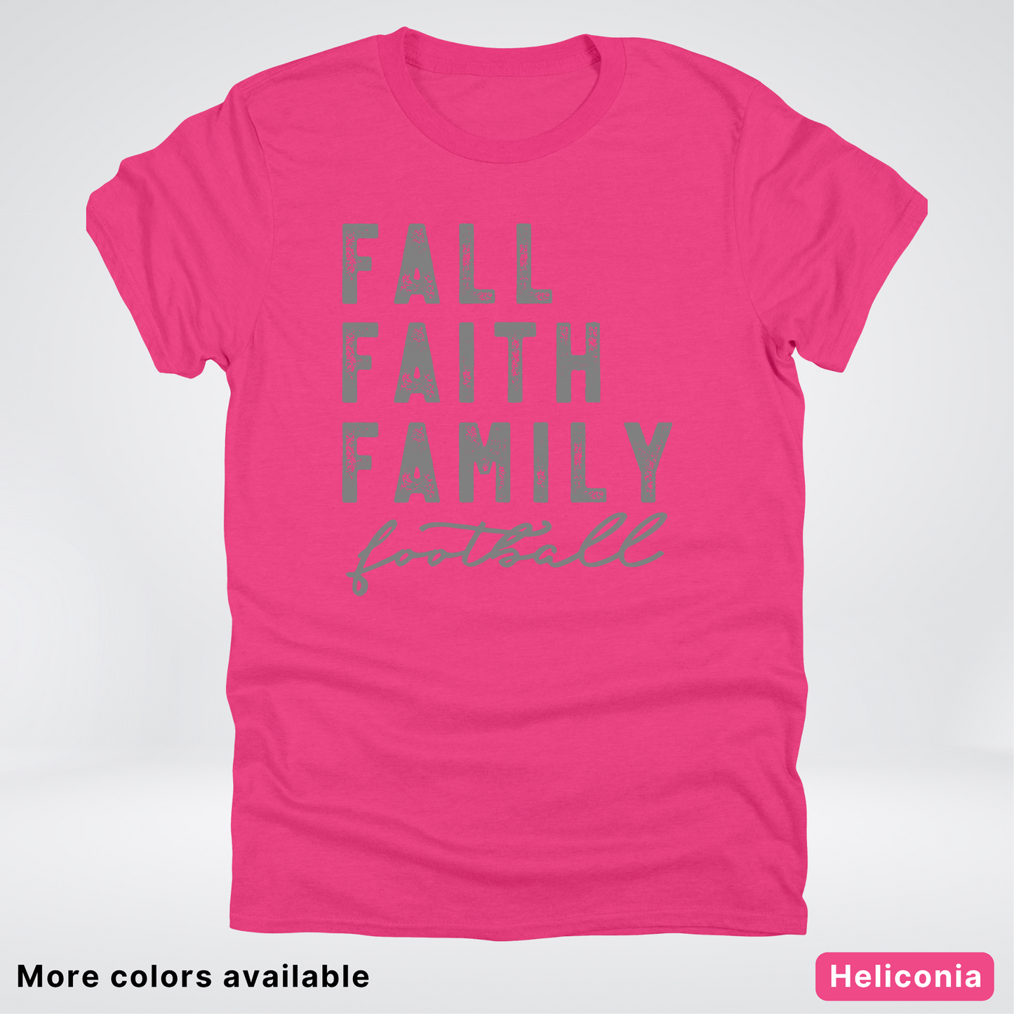 Fall Faith Family – Gray Design - Football - T-Shirt