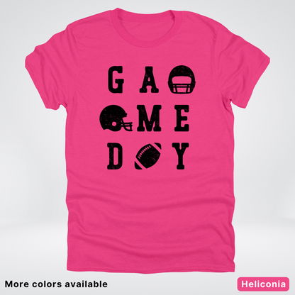 Game Day Football 3 x 3 - Black Design - T-Shirt