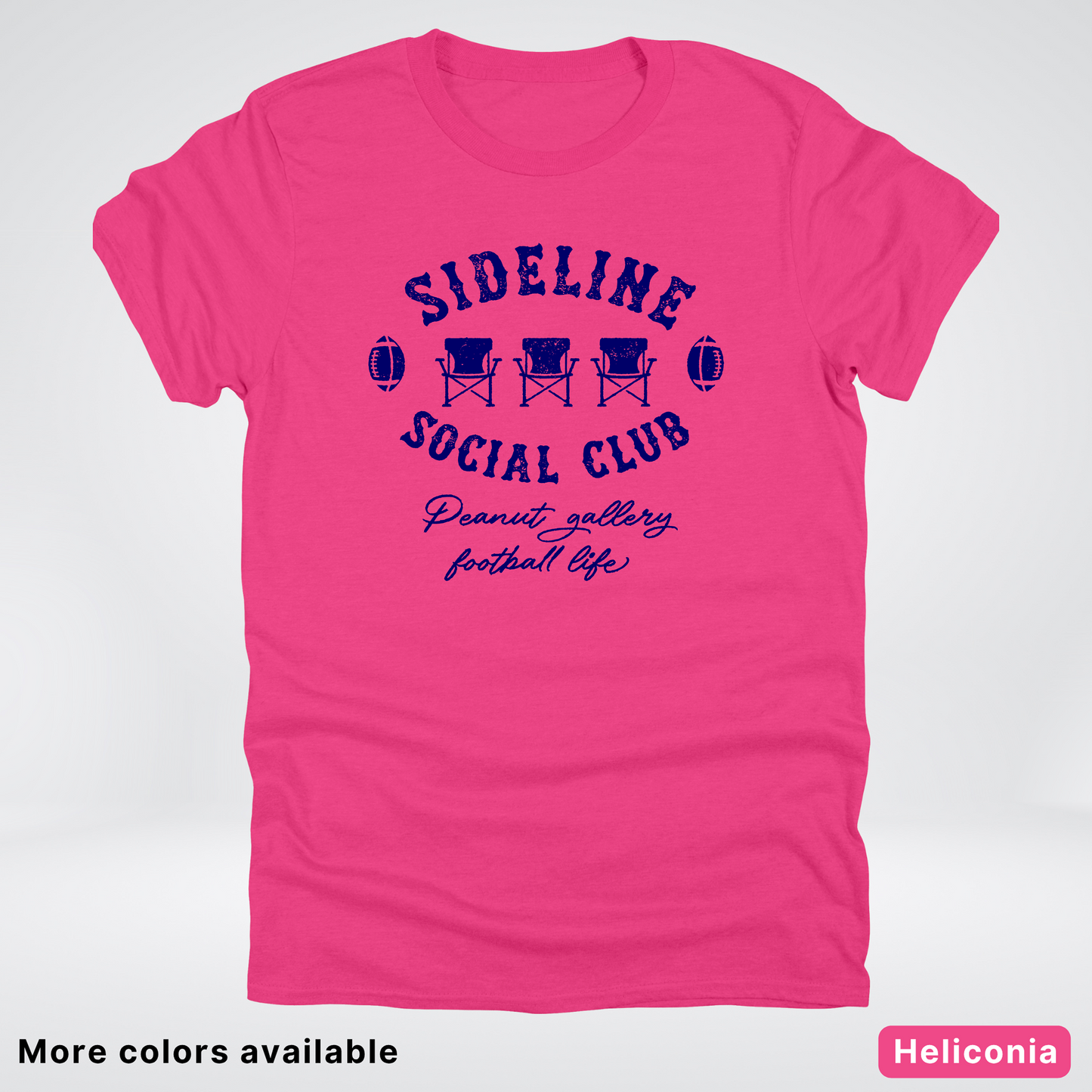 Sideline Social Club Peanut Gallery Football Life Navy Design 02 T-Shirt