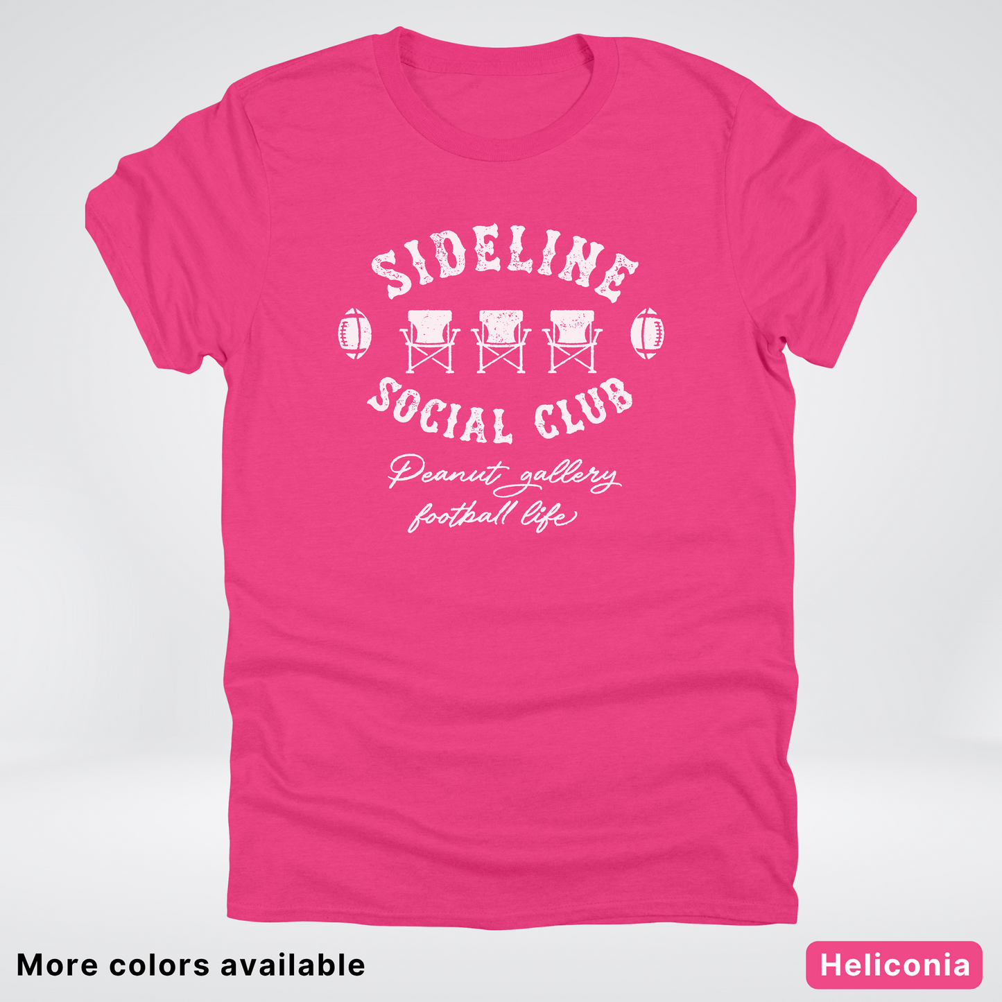 Sideline Social Club Peanut Gallery Football Life - White Design - T-Shirt