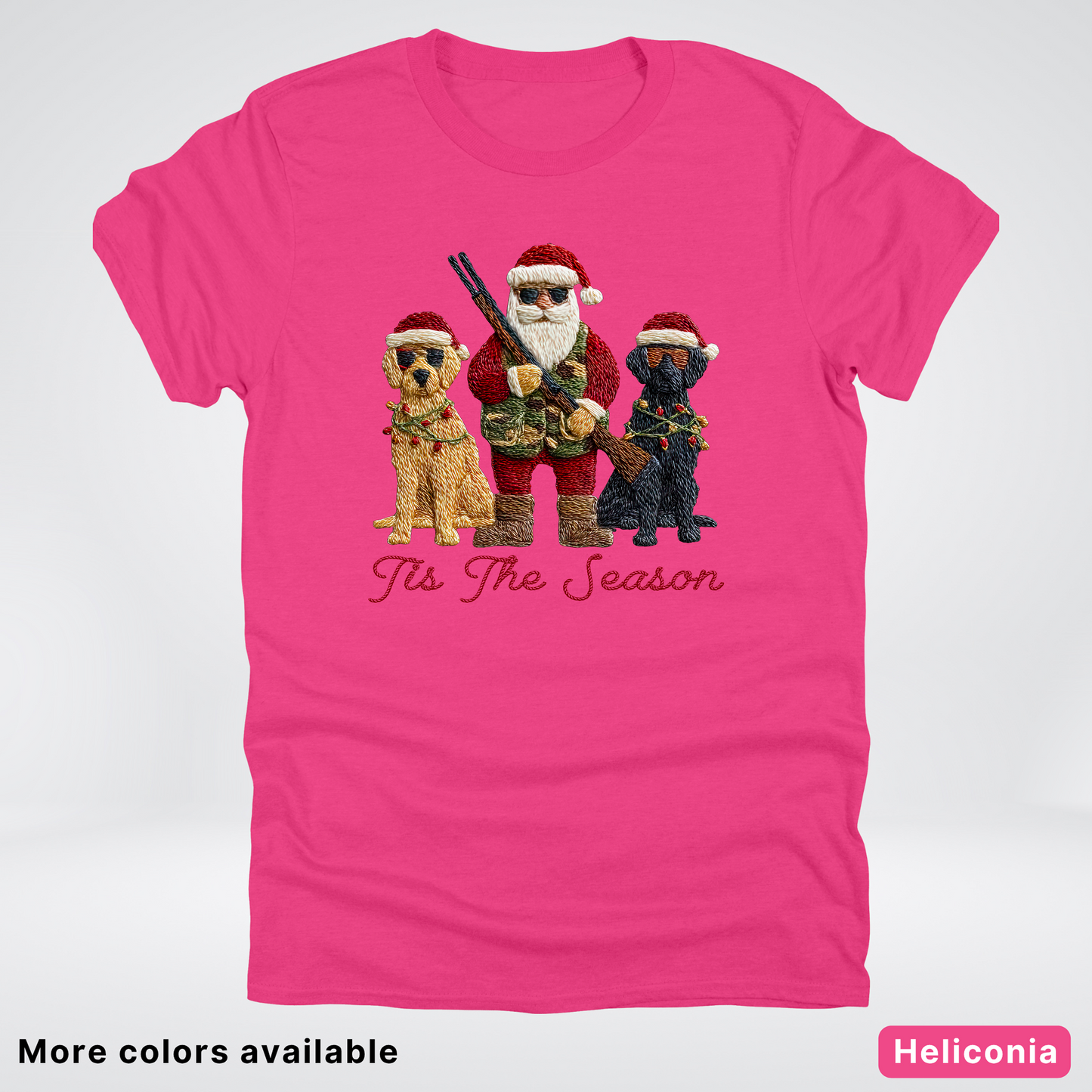 Tis The Season Hunting Santa Hook Yard Faux - T-Shirt