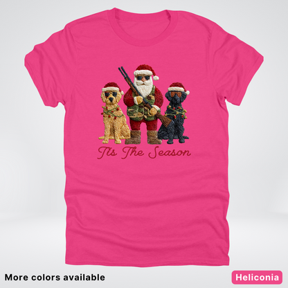 Tis The Season Hunting Santa Hook Yard Faux - T-Shirt