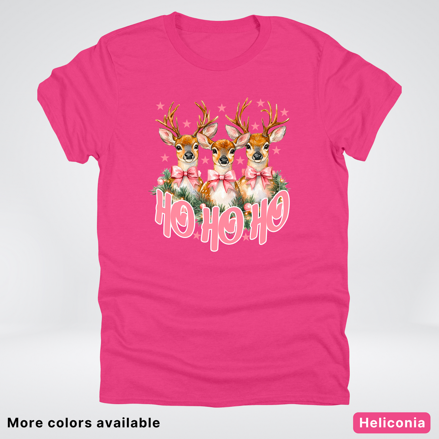Ho Ho Ho Pink Deer Trio - T-Shirt