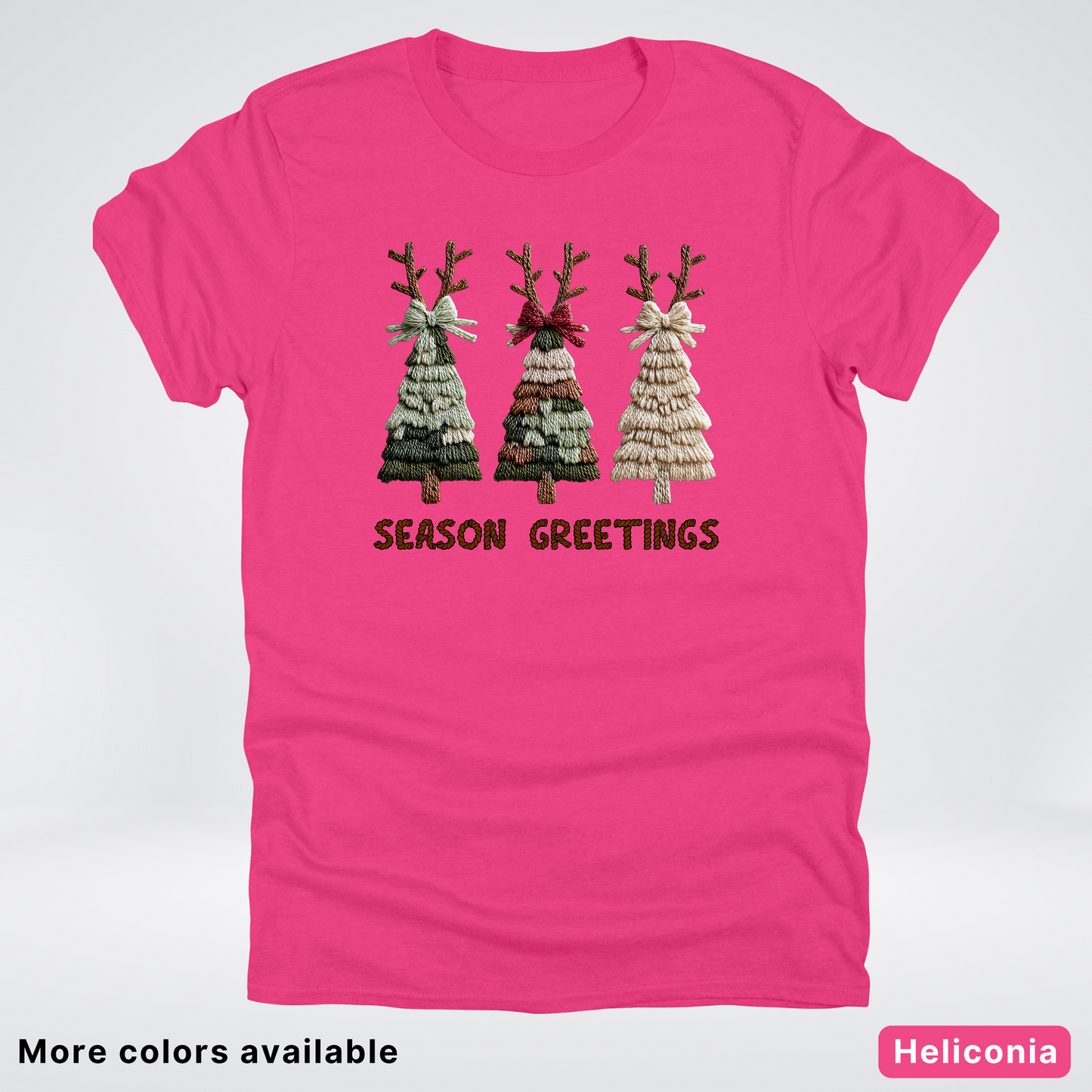 Rustic Christmas Tree Trio (Hook Yard Faux Look) - T-Shirt