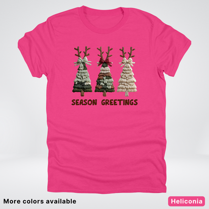 Rustic Christmas Tree Trio (Hook Yard Faux Look) - T-Shirt