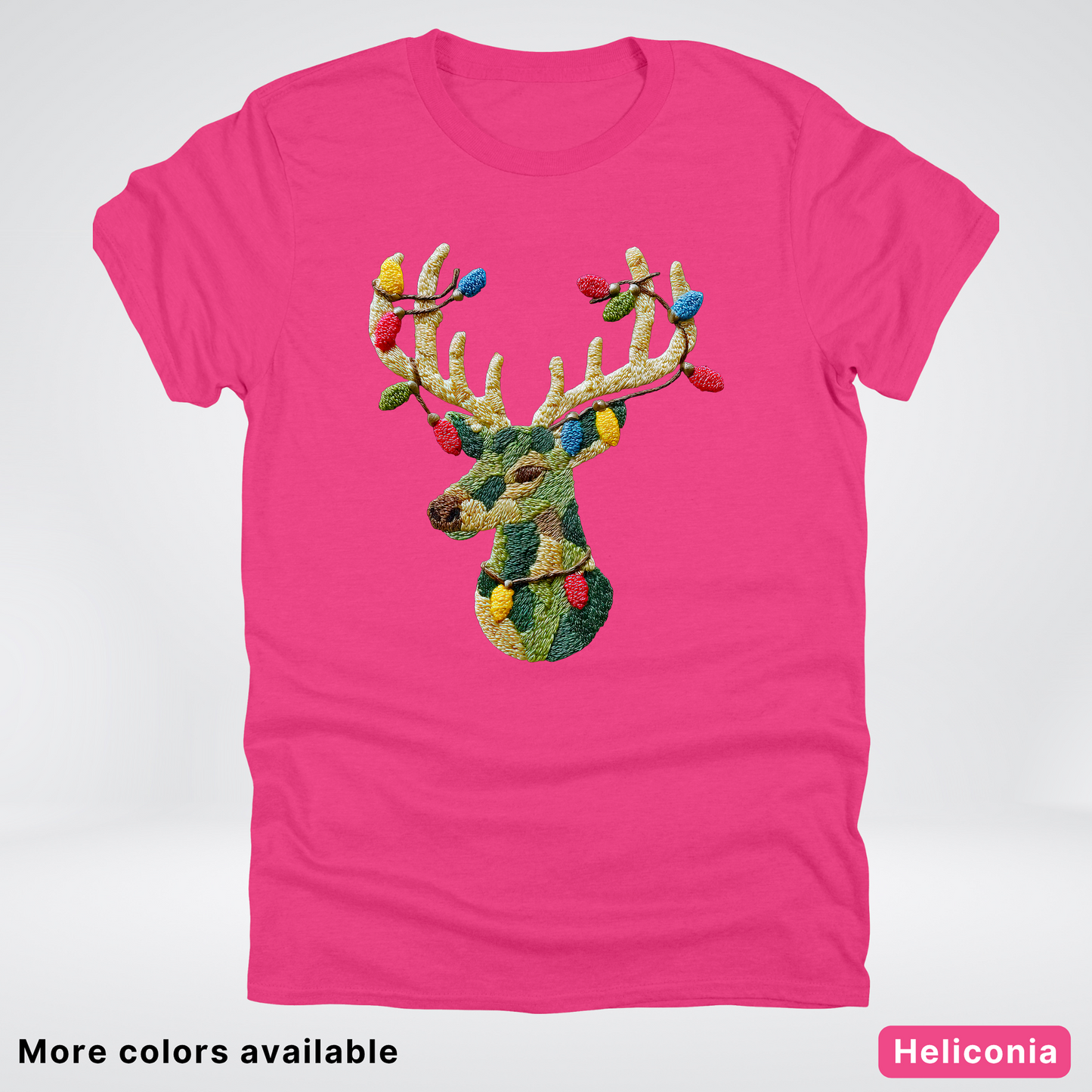 Festive Light-Up Reindeer Hook Yard Faux - T-Shirt