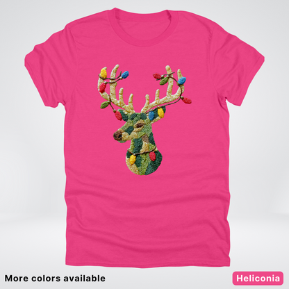 Festive Light-Up Reindeer Hook Yard Faux - T-Shirt