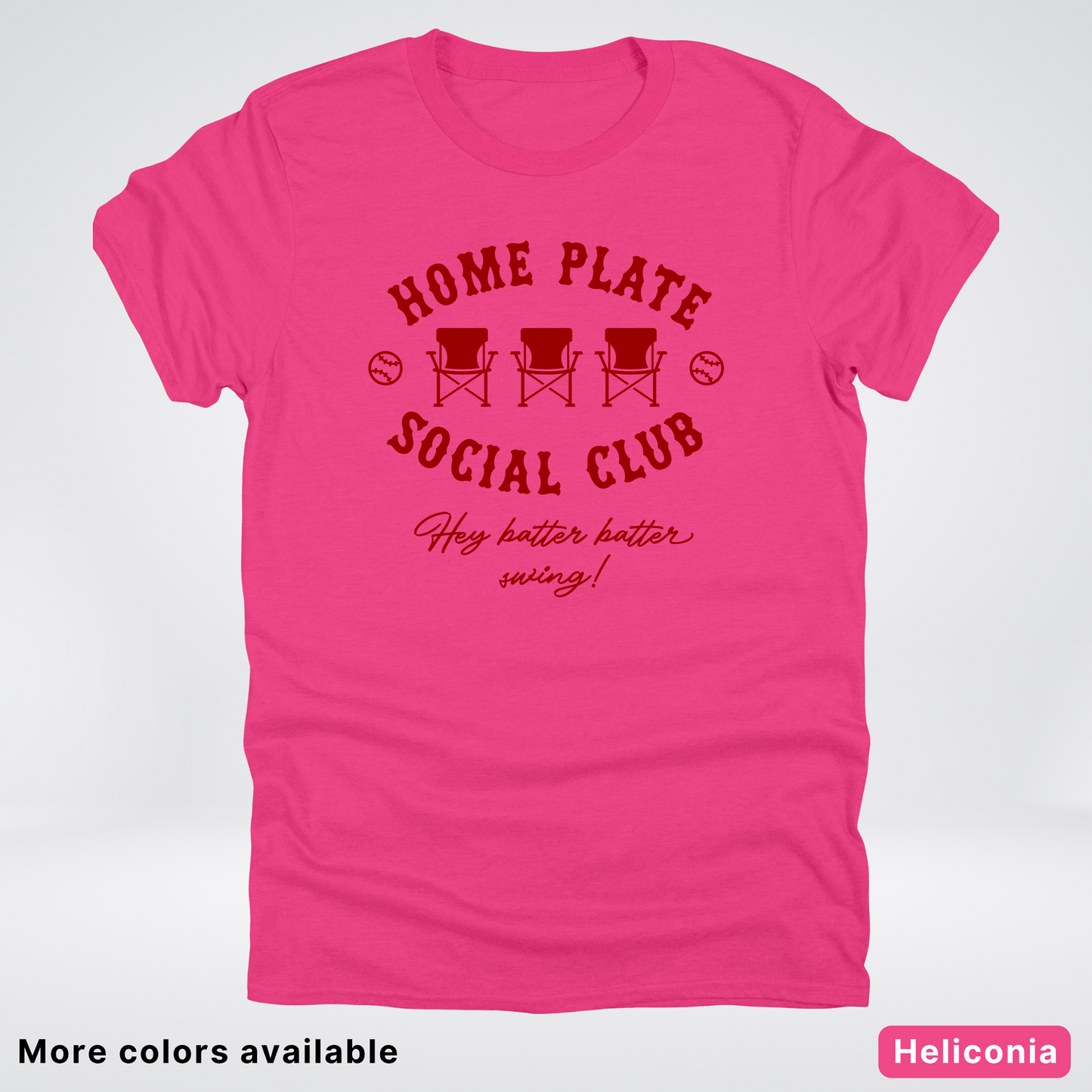 Home Plate Social Club – Maroon Design - T-Shirt