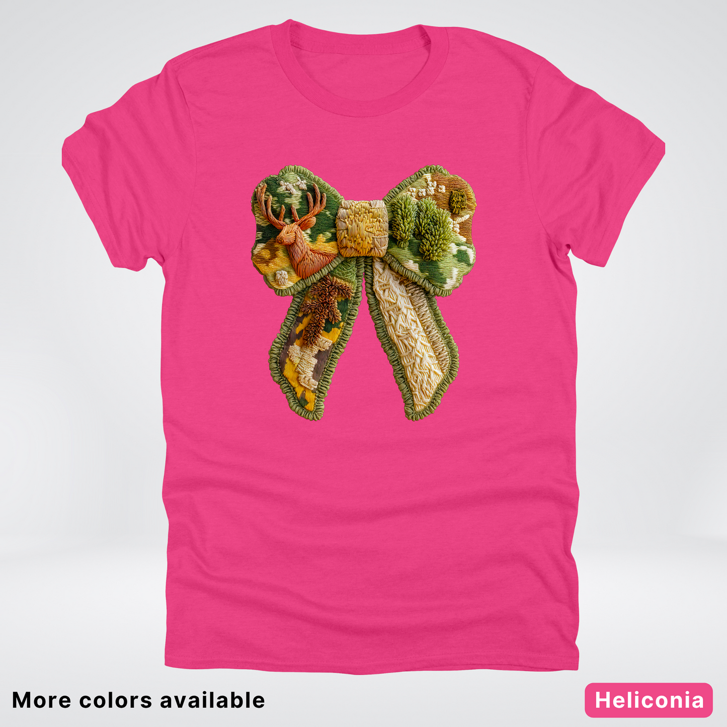 Forest Berry Bow Hook Yard Faux Look - T-Shirt