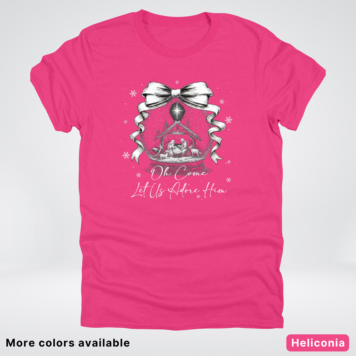 Oh Come Let Us Adore Him Nativity - T-Shirt