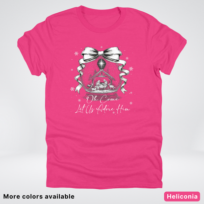 Oh Come Let Us Adore Him Nativity - T-Shirt