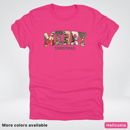 Vintage Merry Christmas Varsity - T-Shirt