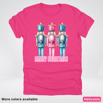 Merry Christmas Pastel Nutcrackers - T-Shirt