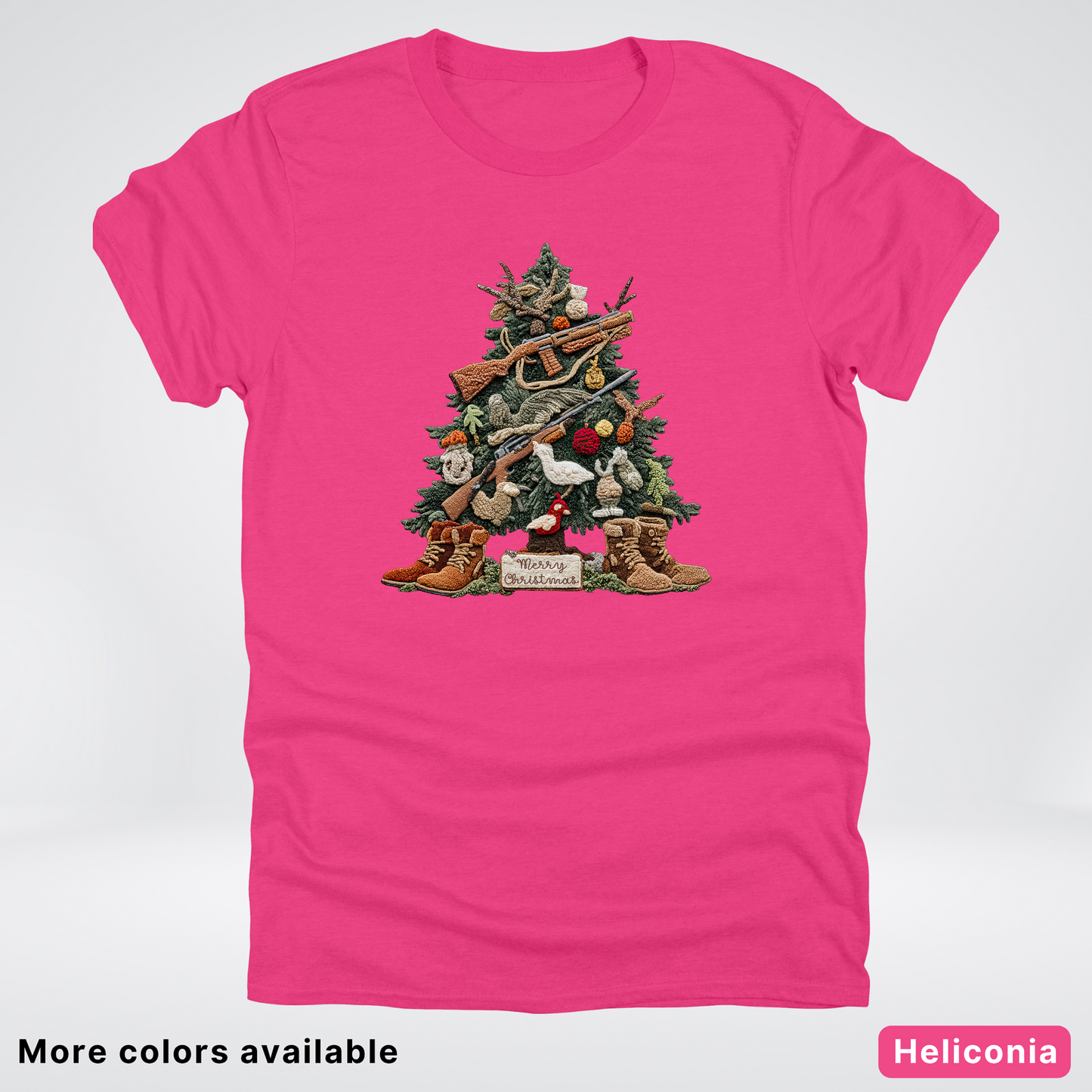 Rustic Holiday Tree & Boots (Hook Yard Faux) - T-Shirt