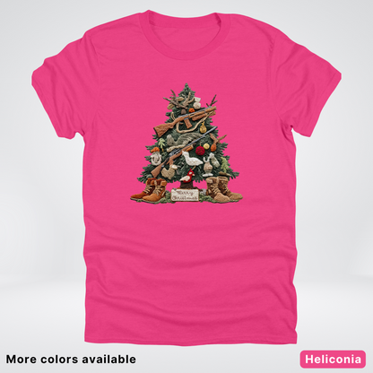 Rustic Holiday Tree & Boots (Hook Yard Faux) - T-Shirt