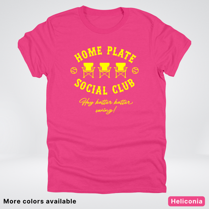 Home Plate Social Club – Yellow Design - T-Shirt