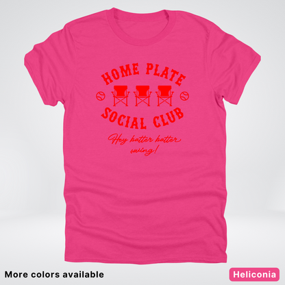 Home Plate Social Club – Red Design - T-Shirt