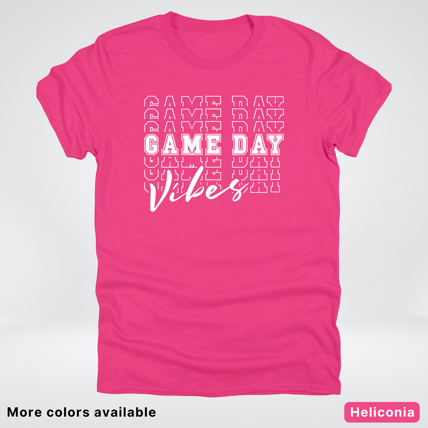 Game Day Vibes Stacked - White Design - T-Shirt