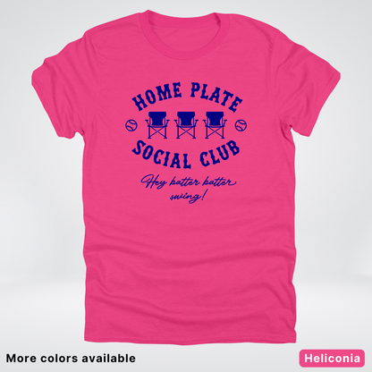 Home Plate Social Club – Navy Design - T-Shirt