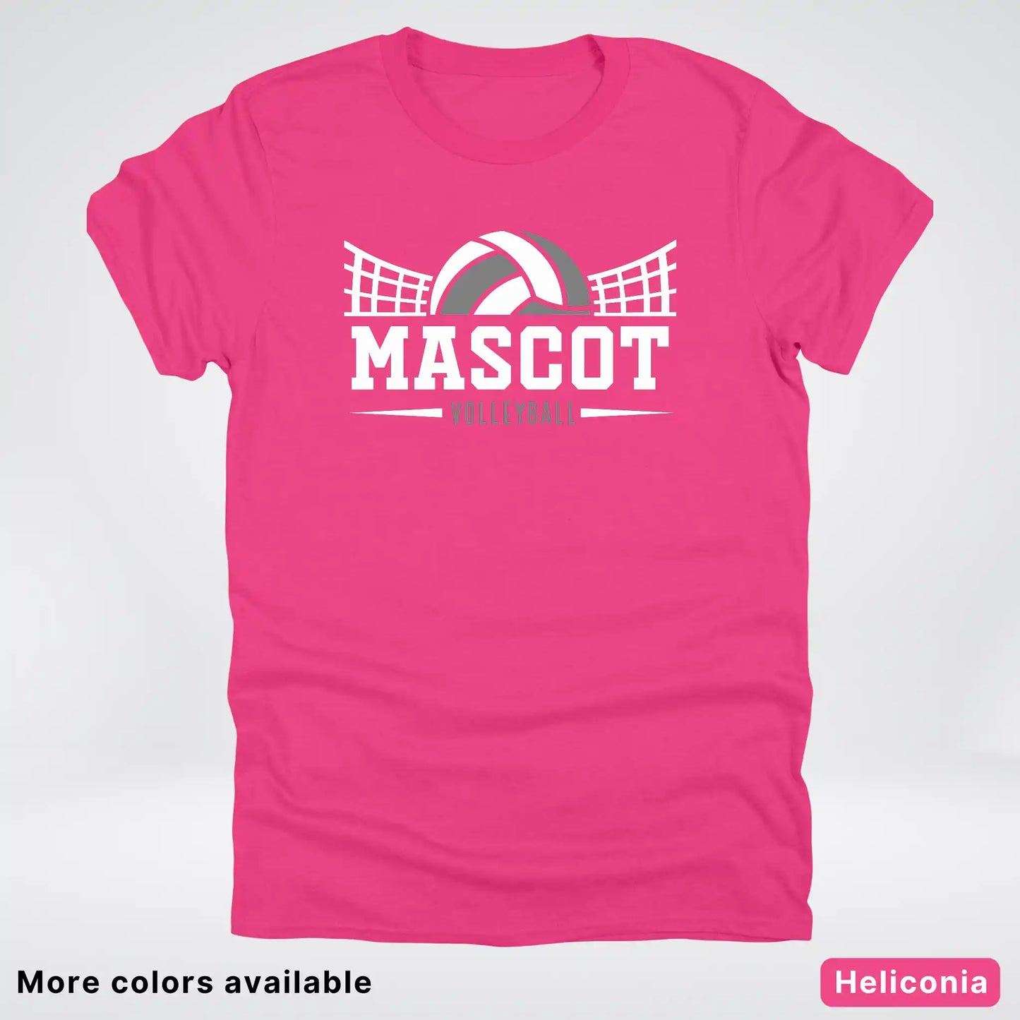 Volleyball Mom Game Day Tee – Custom Mascot Name Shirt | Gray Design 26