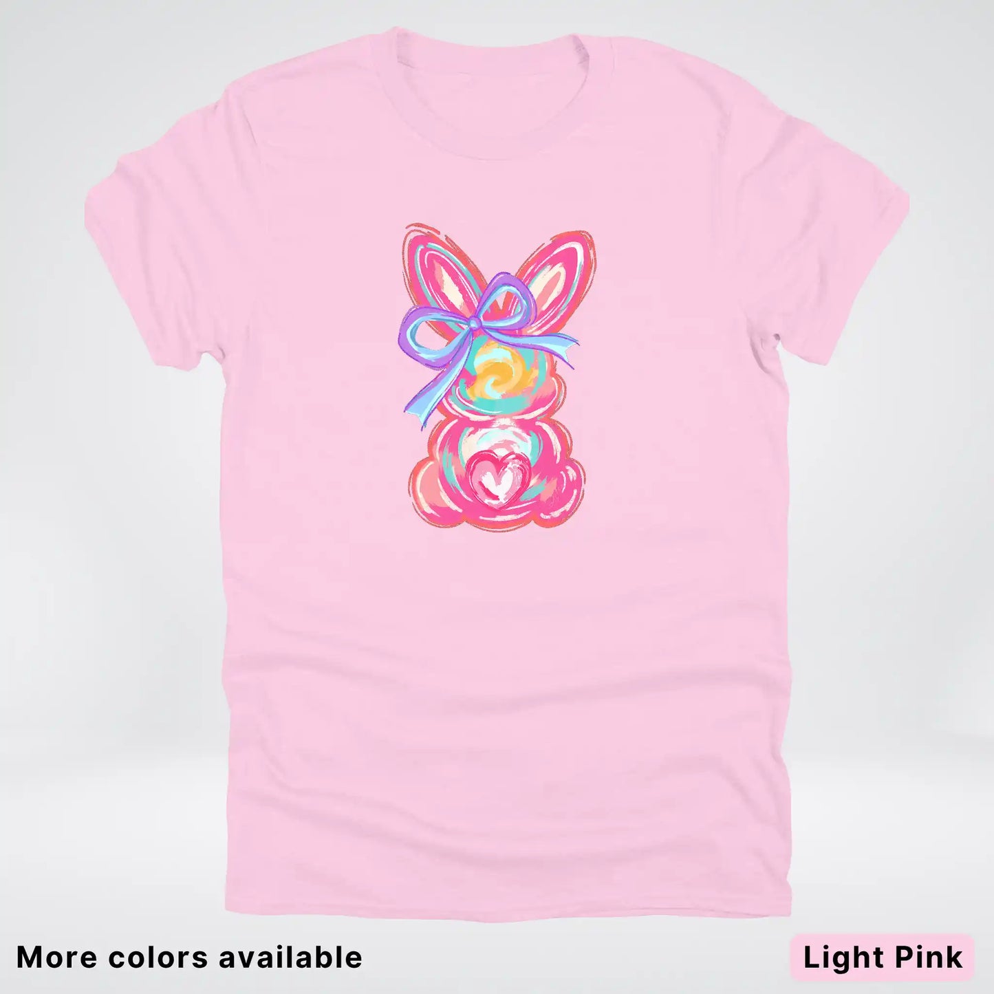 Coquette Easter Bunny – Pastel Bow Bunny Spring Graphic - T-Shirt